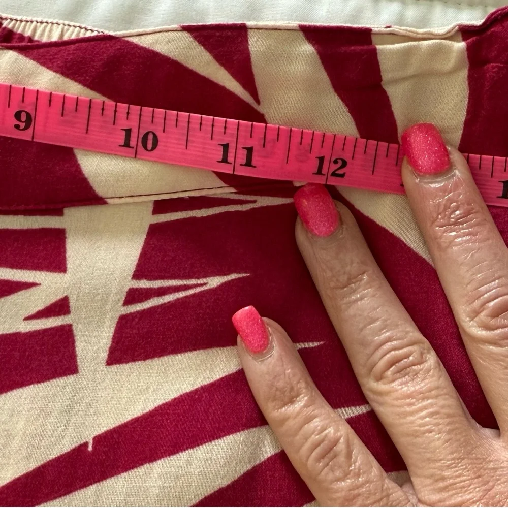 Roxy Red and Cream Wide Leg Pants